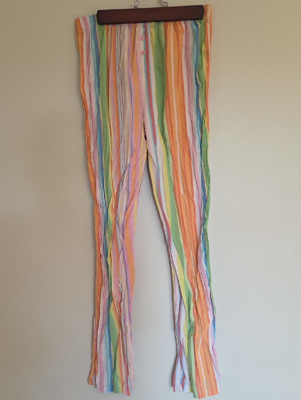 PINK Victoria's Secret Vintage Pastel Rainbow Striped Pajama Pants